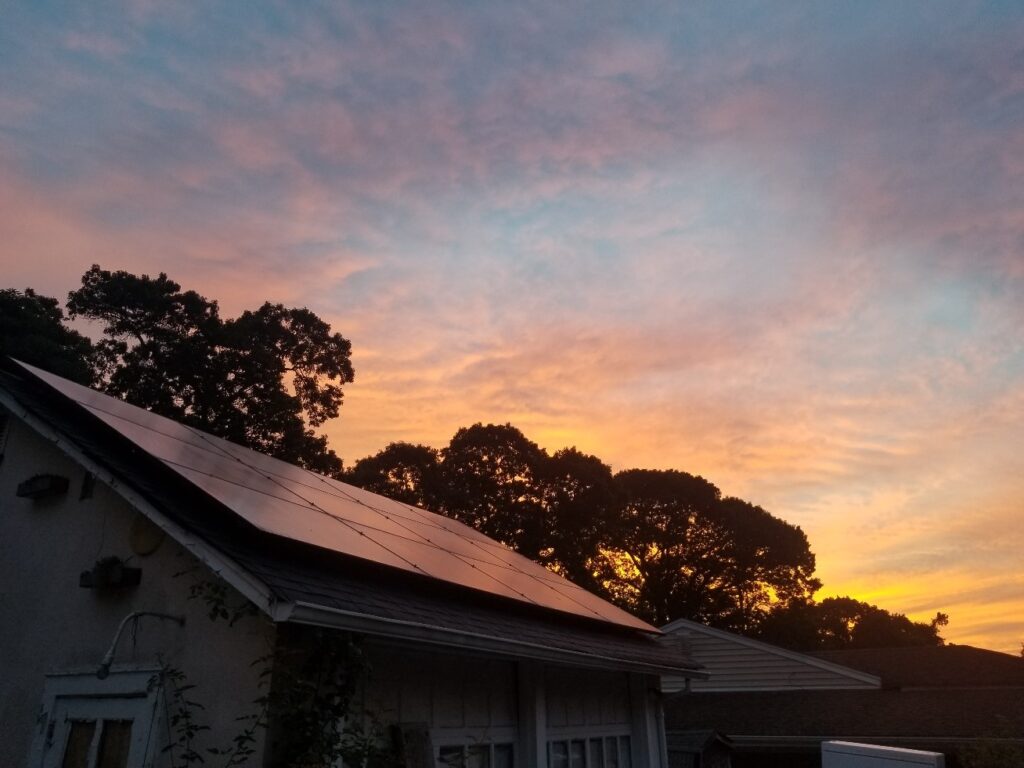 solar panels at night