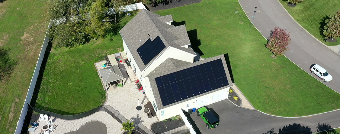 Solar panels on Long Island home